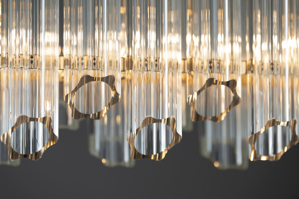 GLISTENING GLASS GRID CHANDELIER
