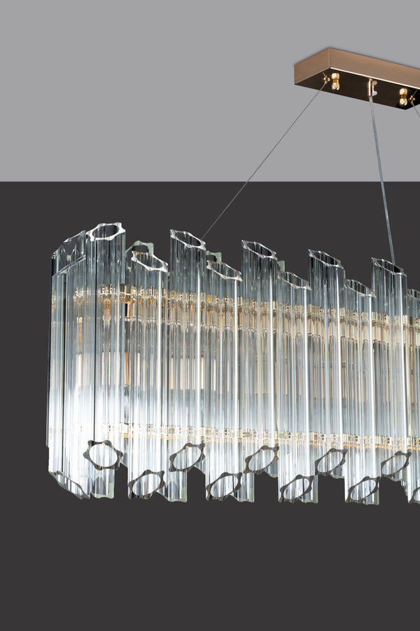 GLISTENING GLASS GRID CHANDELIER