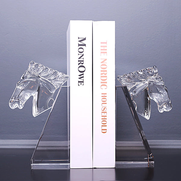 The Majestic Crystal Horse Bookends